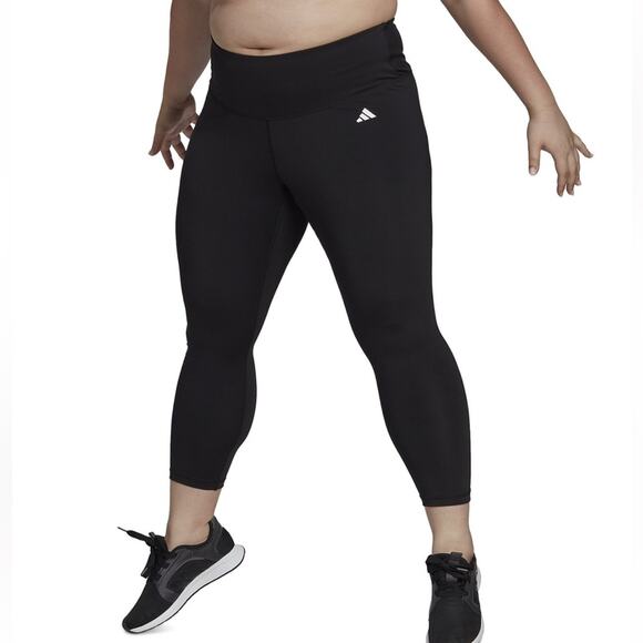 NEW Adidas Leggings Plus Size 7/8 Length Black Running Workout Womens Size 1X - Picture 1 of 9